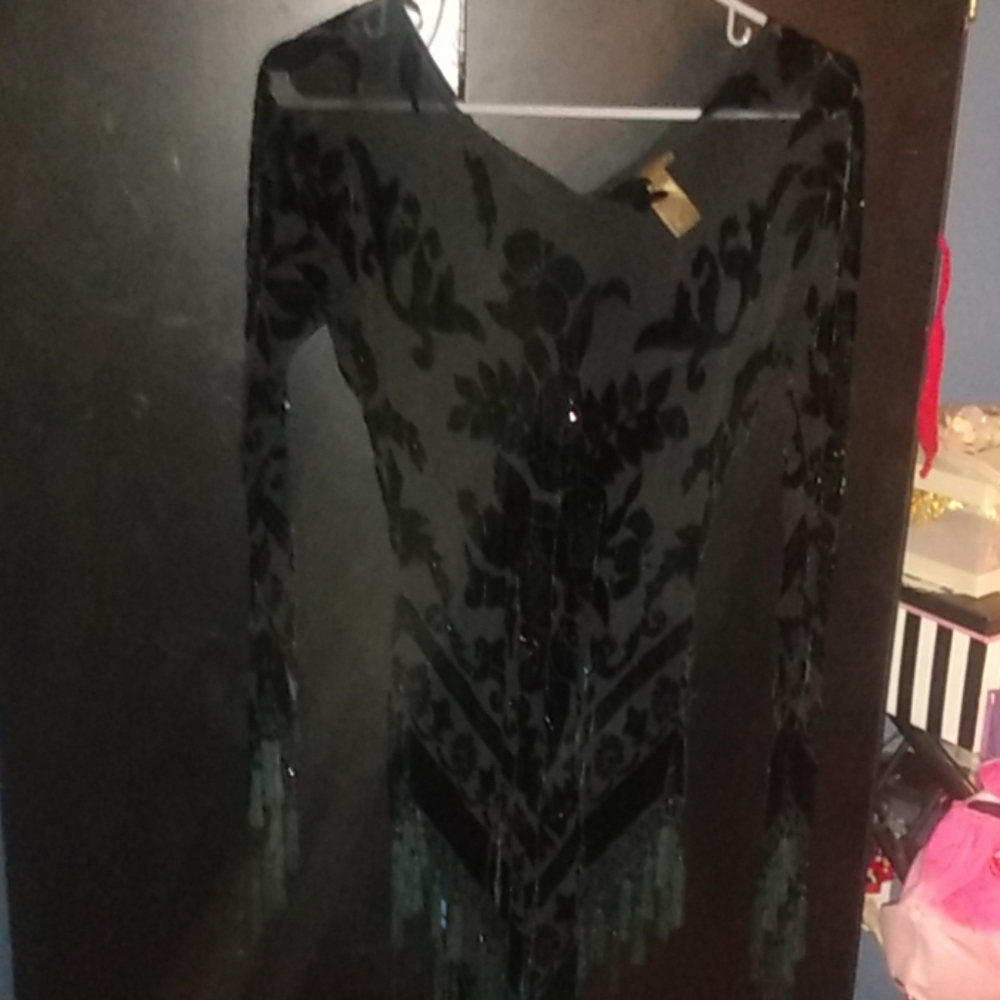XXI beautiful black beaded blouse